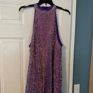 SHEIN unity plus sequin halter dress